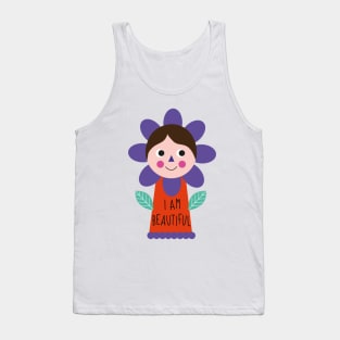 I am beautiful kids children affirmative positive words tshirt affirmation inspiratonal motivational Tank Top